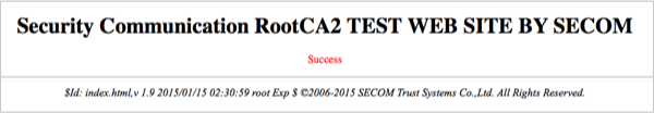 Security Communication RootCA2 TEST WEB SITE BY SECOM