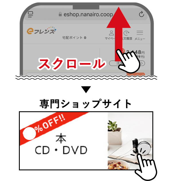 ②トップページのバナーからアクセス