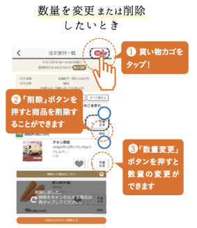 数量を変更または削除したいとき